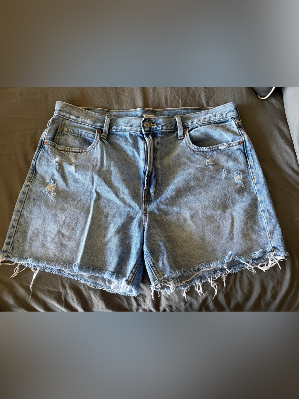 Old Navy Light Blue Distressed Denim Jean Shorts